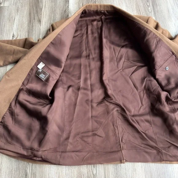 Vintage John Henry 100% Wool Blazer Brown Tan Sport Coat Mens 44R Academia - Picture 6 of 6